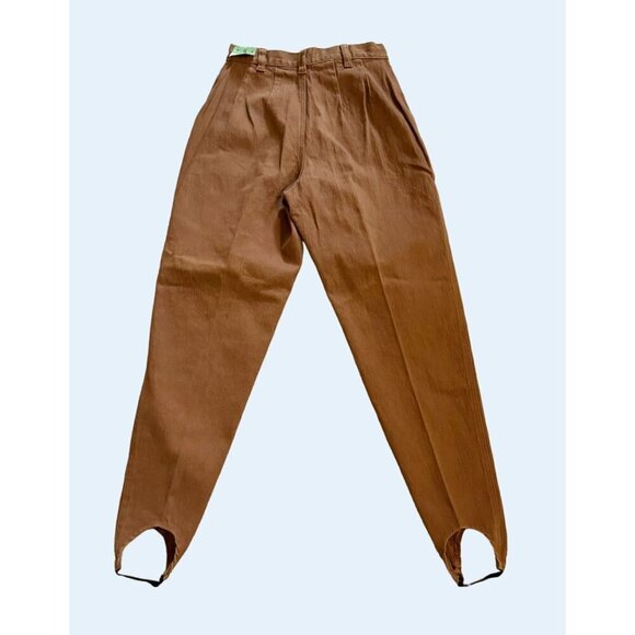 Vintage GITANO 80s / 90s Brown Stirrup Pants Jeans Size 24 NWT - Picture 6 of 8